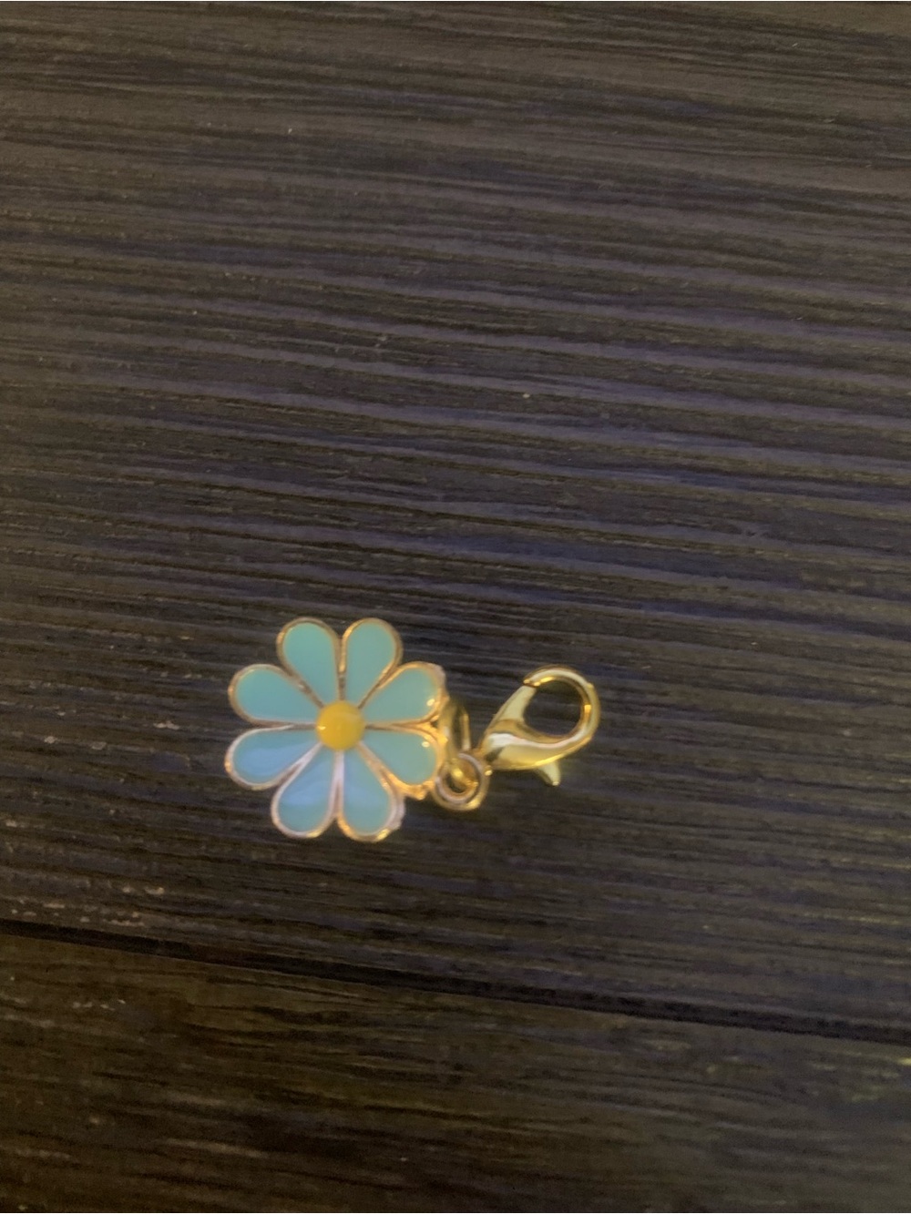 Gold Daisy Enamel Charm - Blue and Yellow Flower